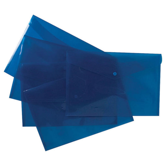 Pack of 25 Blue A4+ Foolscap Stud Document Wallets