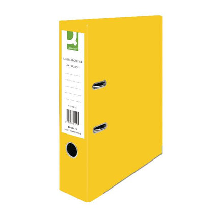 Pack of 10 A4 Yellow Paperbacked Lever Arch Files