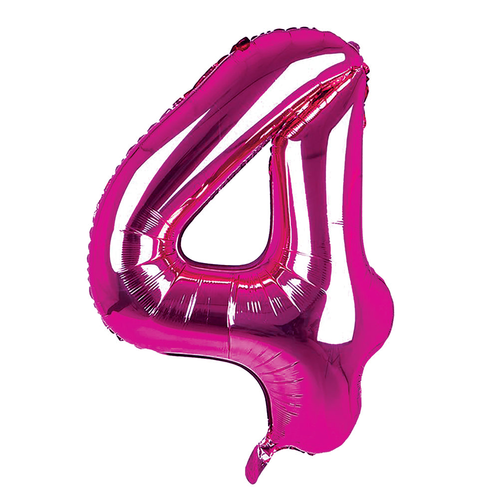 Giant Foil Dark Pink 4 Number Balloon
