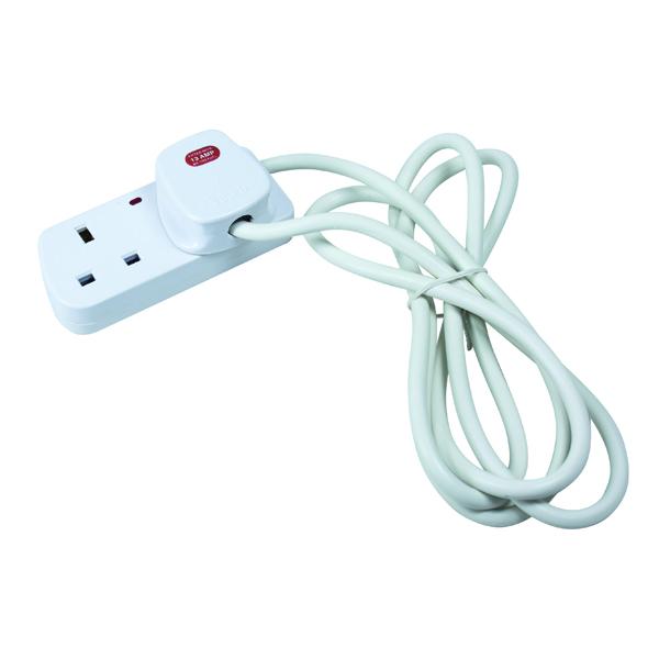2-Way White Extension Lead– Choice Wholesale