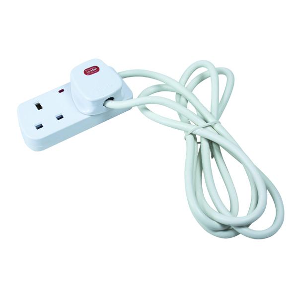 2-Way White Extension Lead