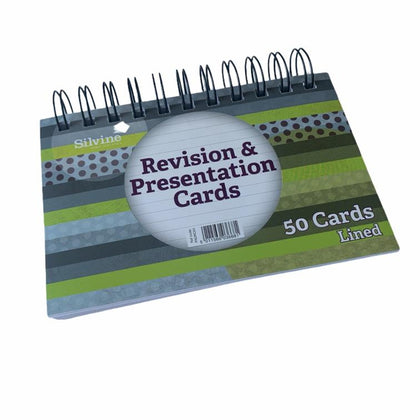 Silvine Twinwire White 50 Pack Lined Revision and Presentation Cards