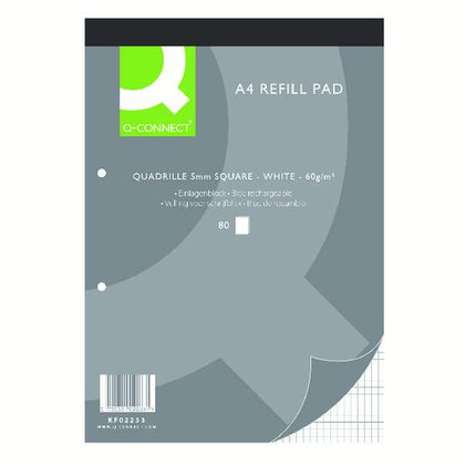 Quadrille Ruled Headbound Refill Pad 160 Pages A4 (Pack of 10)