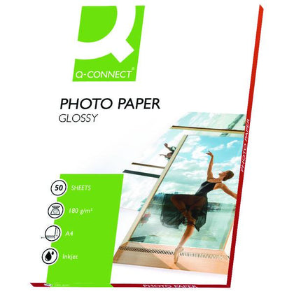 Q-Connect A4 Gloss Photo Paper 180gsm (Pack of 50)