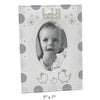 Baby Photo Frame Grey & White with Chickens & Crystals 5" x 7"