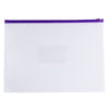 Pack of 12 A4 Clear Zippy Bags with Purple Zip