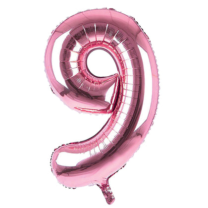 Giant Foil Light Pink 9 Number Balloon