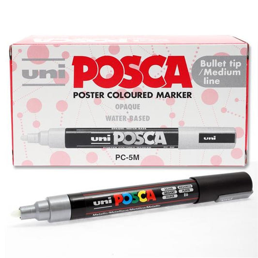 Silver Uni Posca Pc-5M Medium Bullet Tip Permanent Marker