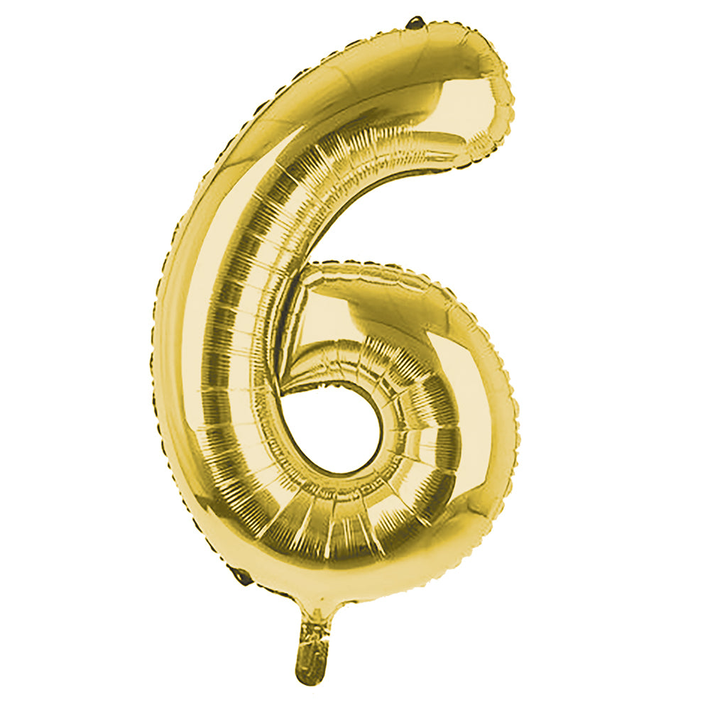 Giant Foil Gold 6 Number Balloon