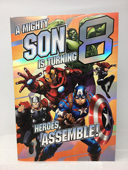 Son Age 8 Birthday Avengers Pop Out 3D Card