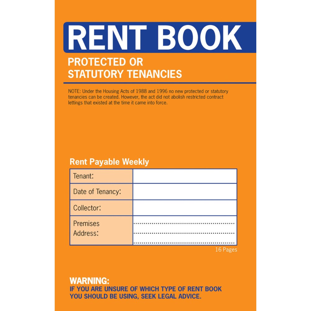 Protected Tenancy Rent Book– Choice Wholesale