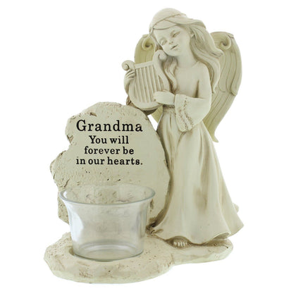Graveside Memorial Angel 16cm Figurine Tea Light Holder - Grandma