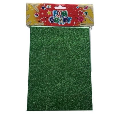 Pack of 4 Green Glitter A5 Foam Sheets