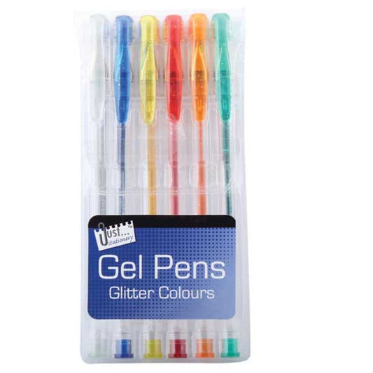 6 Glitter Gel Ink Pens