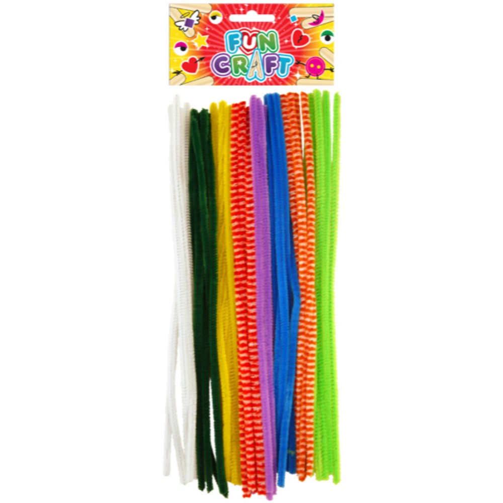 Pack of 12 Craft Kit Chenille Wires 30cm