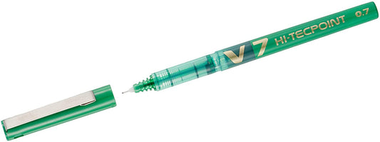 Pilot V7 Hi-Techpoint Green Rollerball Pen (Single)