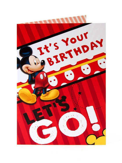Disney mickey mouse it's your birthday let's go ! birthday card