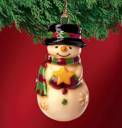 Mini Ceramic Personalized Snowman Ornament-Blank