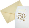 Sparkling Gold Hearts And Dots Design 50th Golden Wedding Anniversary Card