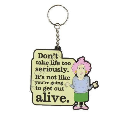 Aunty Acid Rubber Keyring Dont Take Life Too Seriously