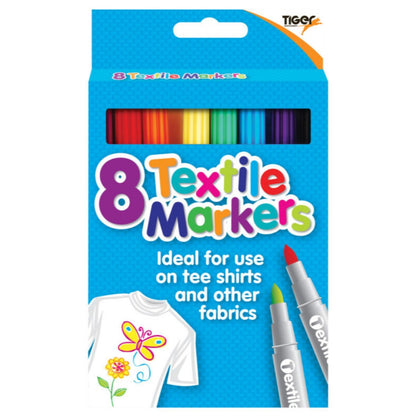 Pack of 8 Coloured Fabric Textile Markers