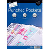Just Stationery 10 Clear Plastic Punched Pockets