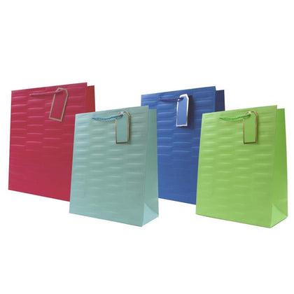 Embossed Bright Coloured Large Gift Bag