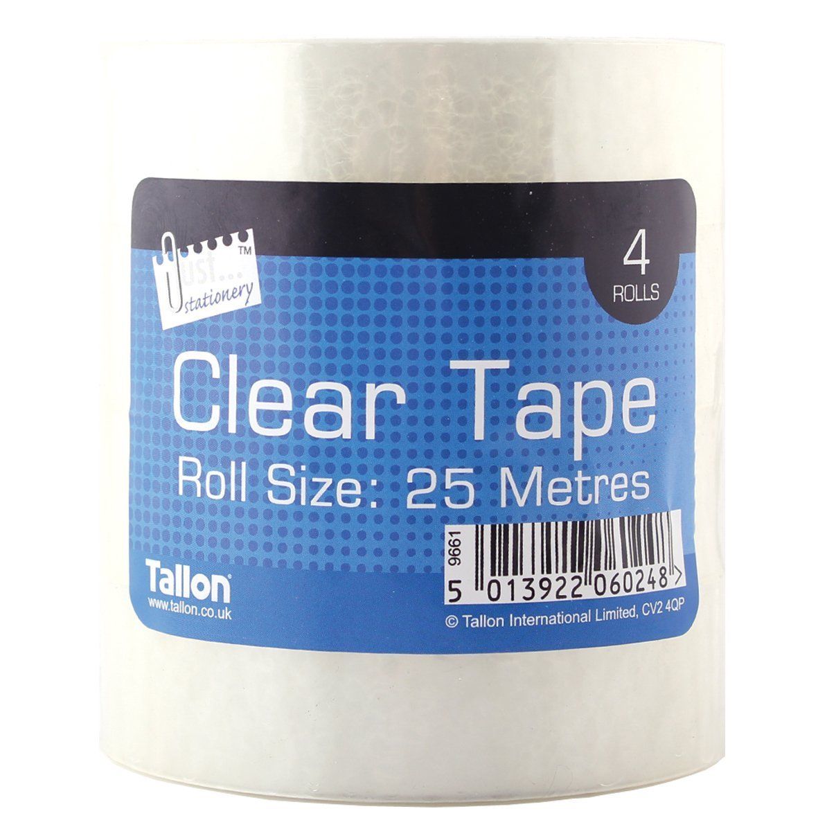 Just Stationery 25mm Clear Tape (Roll of 4)