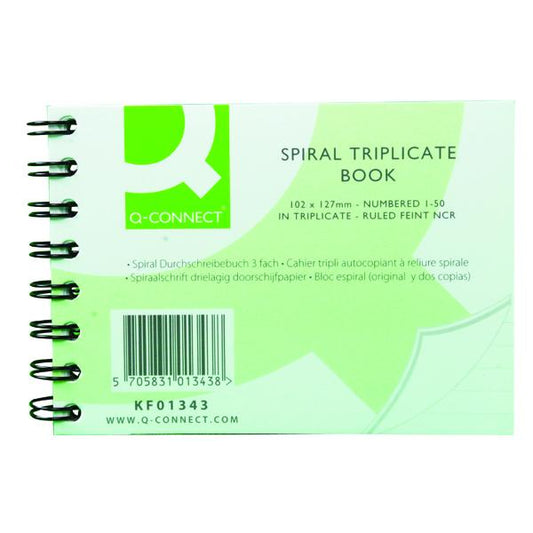 Feint Ruled Wirebound 102x127mm Triplicate Book