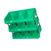 Set of 30 Stackable Green Storage Pick Bins with Riser Stands 170x118x75mm