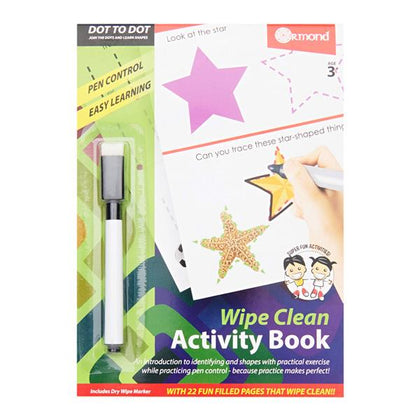 A5 22 Pages Wipe Clean Activity Dot To Dot Book With Pen by Ormond