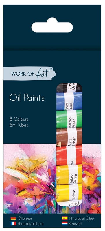 Pack of 8 6ml Oil Paint Tubes