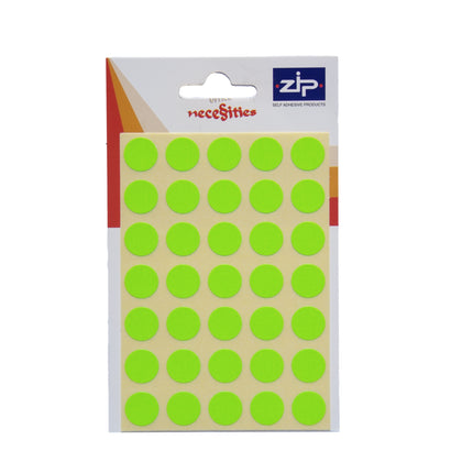 Pack of 140 13mm Fluorescent Green Labels