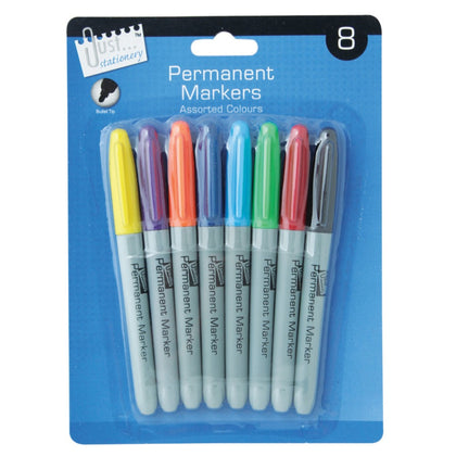 8 Multicoloured Permanent Markers