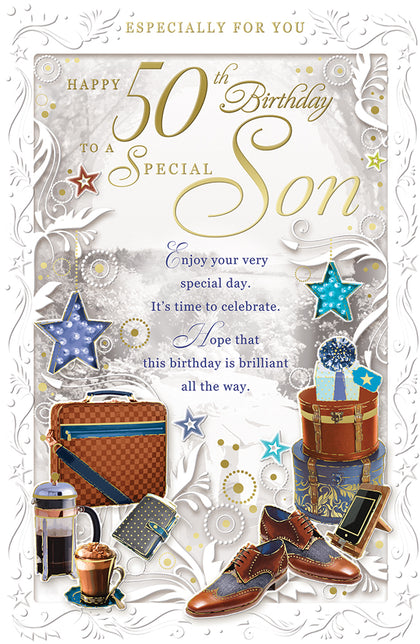 50th Birthday to Special Son Opacity Card