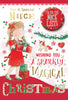 For a Special Niece Sparkly Magical Christmas Card with Badge