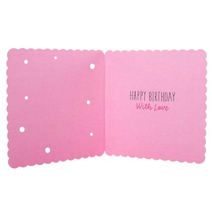 Glitter Finished Die Cut Edge Design Sister Birthday Card