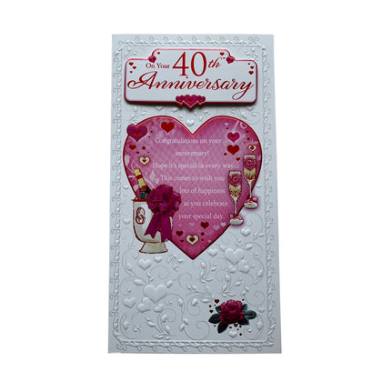 On Your 40th Anniversary Open Soft Whispers Card