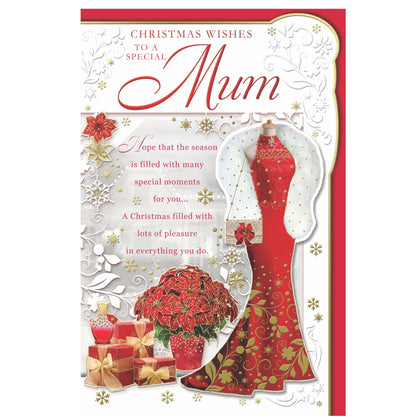 To a Special Mum Pretty Dress Design Christmas Card