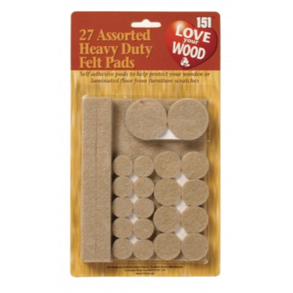 Assorted Heavy Duty Felt Pads (27 Pack)