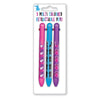 Pack of 3 Multi Coloured Retractable Pens