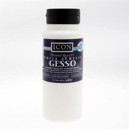 White Acrylic Gesso Canvas Primer by Icon Craft