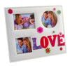 "Love" 3 Aperture Embroidered Photo Frame In a Gift Box
