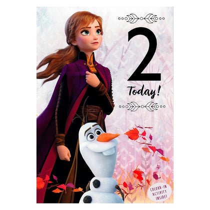 Age 2 Frozen 2 Birthday Card with Colour In Activity Inside