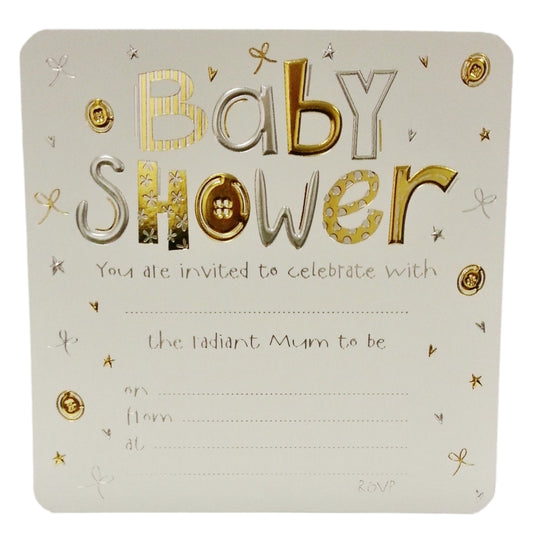 Pack of 10 Luxury Baby Shower Invitation Card Sheets