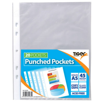 20 Tiger A5 Punched Pockets