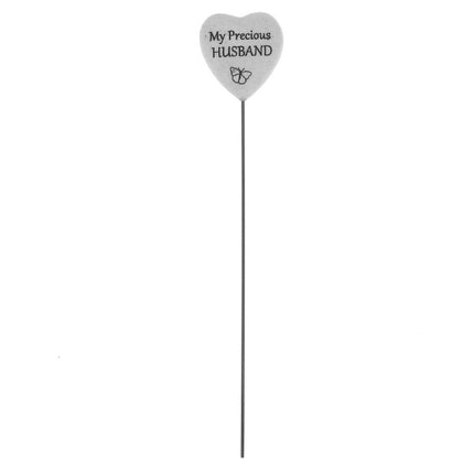 Graveside Plaque Thoughts Of You Resin Heart on Stick - Husband