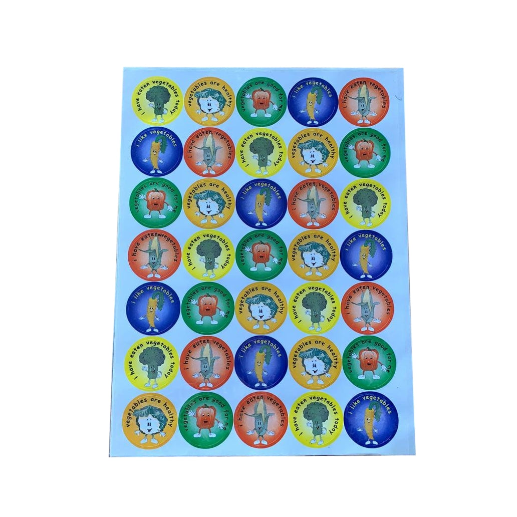 Pack of 70 Healthy Eating Vegetables Reward Stickers