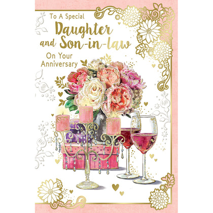 To a Special Daughter & Son-In-Law On Your Anniversary Celebrity Style Greeting Card