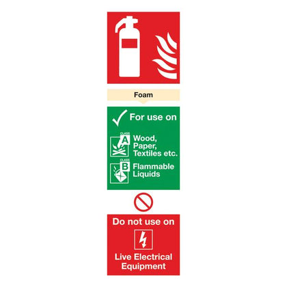 Safety Sign Fire Extinguisher Foam 280x90mm PVC F102/R